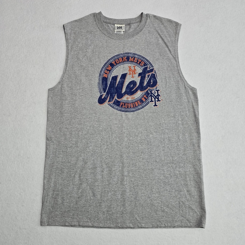 Lee Sport New York Mets Sleeveless Muscle Tee Gray XL MLB Flushing NY Graphic